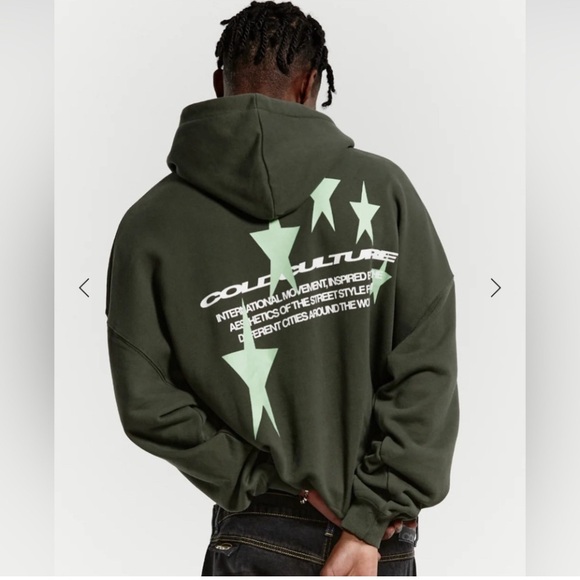 COLD CULTURE COSMOS ARC HOODIE DARK GREEN SIZE L - Picture 1 of 9